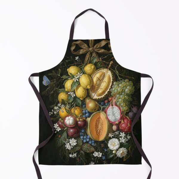 Item preview, Vintage Still Life Tropical Fruit Festoon - Classic Oil Painting Art Print designed and sold by PetalsPaws.
