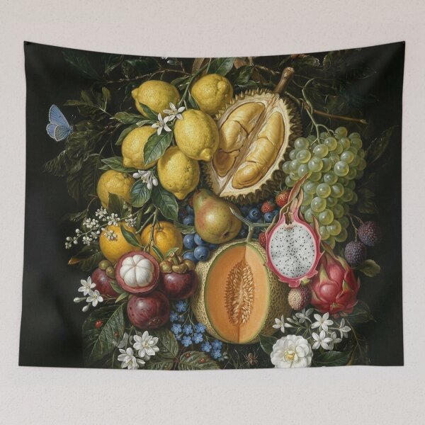 Item preview,  Vintage Still Life Tropical Fruit Festoon - Classic Oil Painting Art Print designed and sold by PetalsPaws.