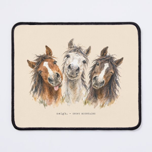 Item preview, Neigh Snowy Mountains Brumby Trio Funny Horse designed and sold by Yellowriversss.