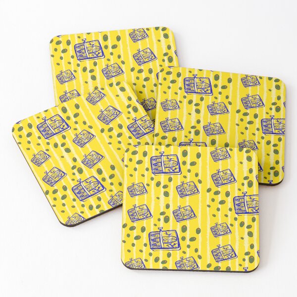 Item preview, Sardines & Olives on Yellow and White Stripes designed and sold by The Sketchlight.
