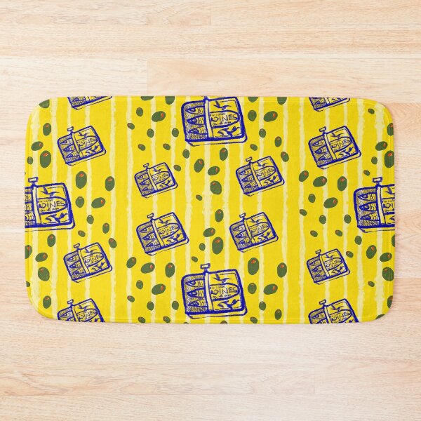 Item preview, Sardines & Olives on Yellow and White Stripes designed and sold by The Sketchlight.
