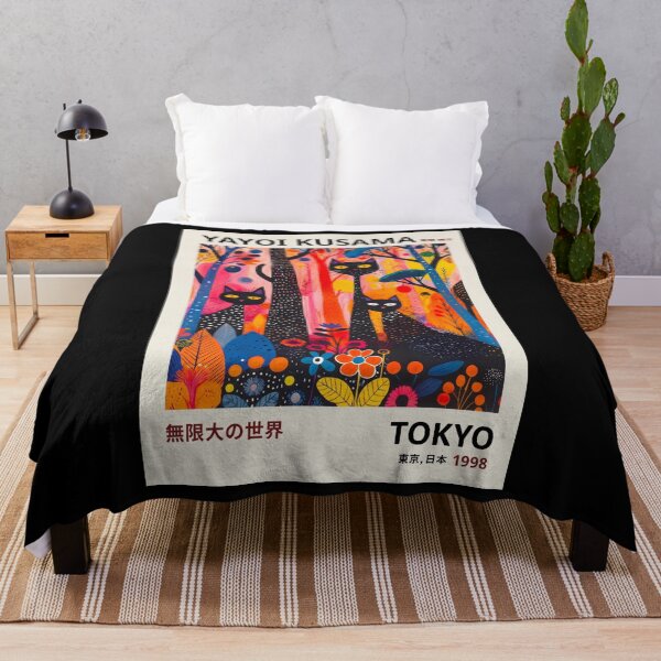 Item preview, Inspired by Yayoi Kusama Cats Forest Poster, Tokyo 1998 Art Print, Colorful Polka Dot Cats Wall Decor designed and sold by scrambledpeg.