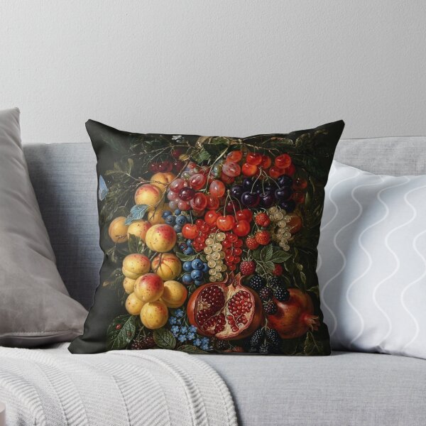 Item preview, Vintage Fruit Garland Oil Painting Still Life - Baroque Art Print designed and sold by PetalsPaws.