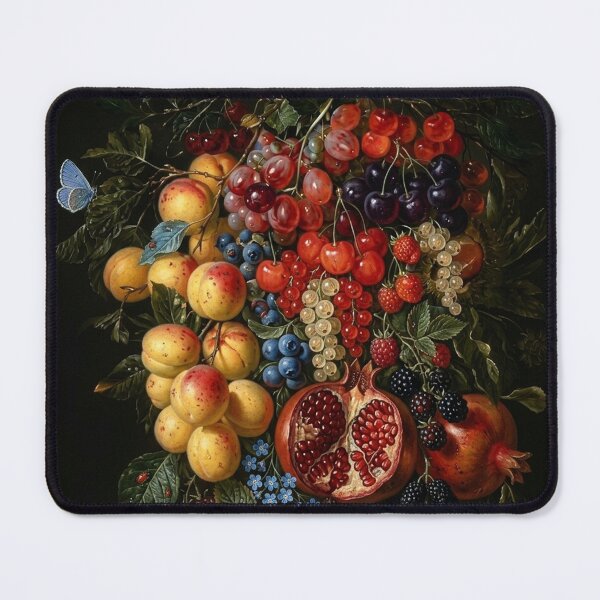 Item preview, Vintage Fruit Garland Oil Painting Still Life - Baroque Art Print designed and sold by PetalsPaws.