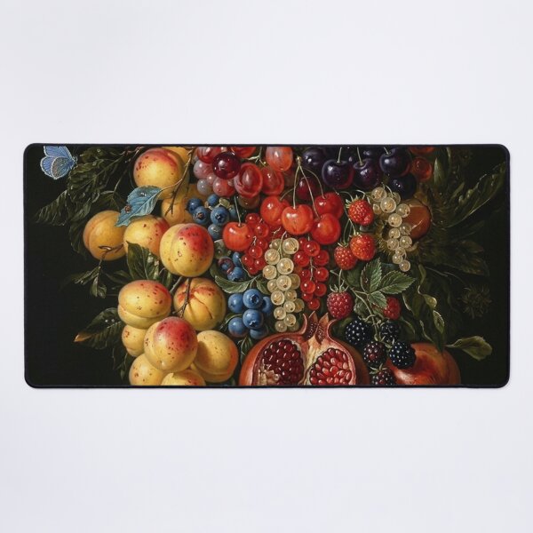 Item preview, Vintage Fruit Garland Oil Painting Still Life - Baroque Art Print designed and sold by PetalsPaws.