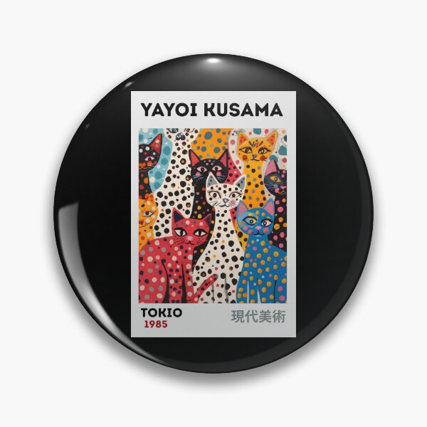 Item preview, Inspired by Yayoi Kusama Colorful Cats Poster, Tokio 1985 Art Print, Polka Dot Cats Wall Decor designed and sold by scrambledpeg.