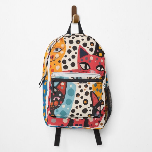 Item preview, Inspired by Yayoi Kusama Colorful Cats Poster, Tokio 1985 Art Print, Polka Dot Cats Wall Decor designed and sold by scrambledpeg.