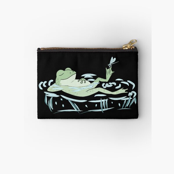 Item preview, Frog Chill Relaxing on Water Lily Pond Cottagecore Art designed and sold by LeshanArt.