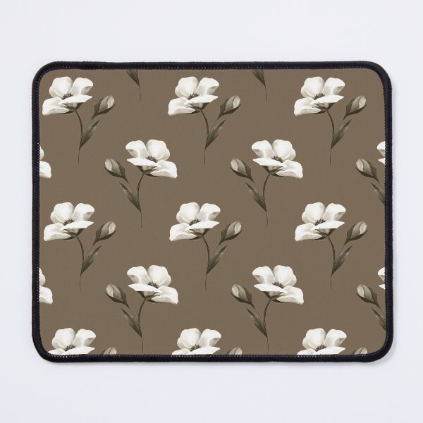 Item preview, Warm Taupe Brown White Floral Seamless Pattern for Home Decor and Apparel designed and sold by Jyoti Digital Artist.