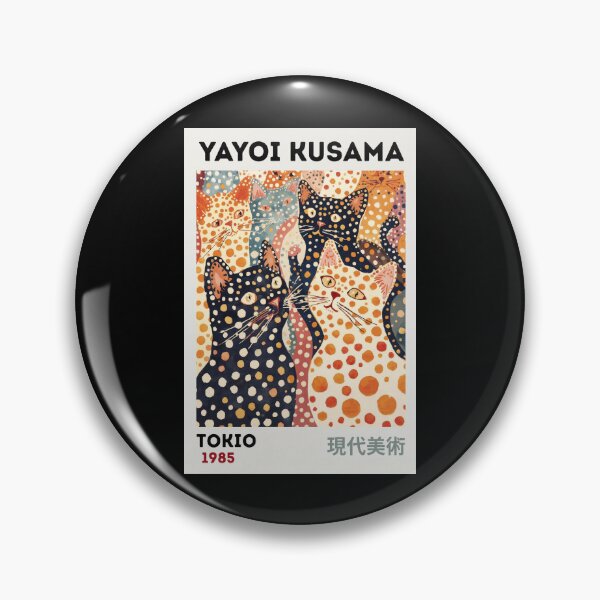 Item preview, Inspired by Yayoi Kusama Colorful Cats Poster, Tokio 1985 Art Print, Polka Dot Cats Wall Decor designed and sold by scrambledpeg.