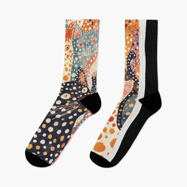 Item preview, Inspired by Yayoi Kusama Colorful Cats Poster, Tokio 1985 Art Print, Polka Dot Cats Wall Decor designed and sold by scrambledpeg.