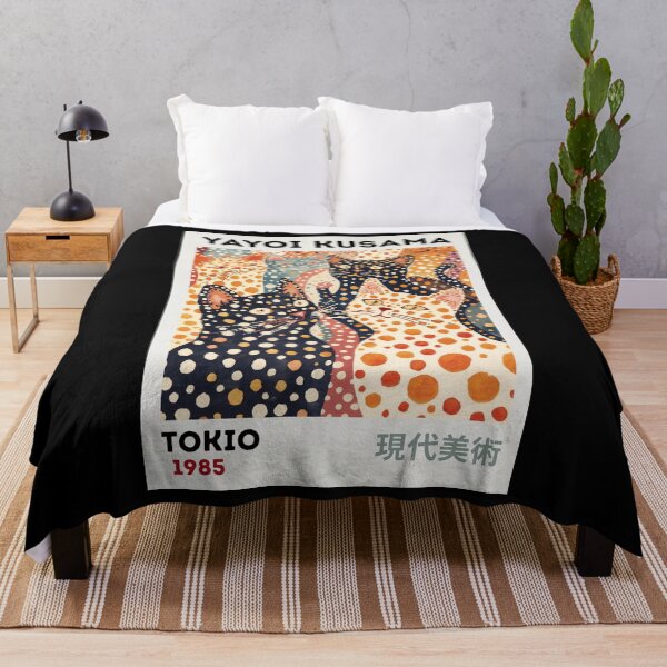 Item preview, Inspired by Yayoi Kusama Colorful Cats Poster, Tokio 1985 Art Print, Polka Dot Cats Wall Decor designed and sold by scrambledpeg.