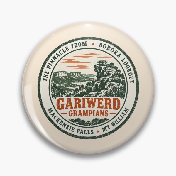Item preview, Gariwerd Grampians Pinnacle Lookout Vintage National Badge designed and sold by Yellowriversss.