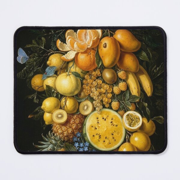 Item preview, Vintage Golden Fruit Swag Oil Painting - Baroque Yellow Watermelon & Mango Fine Art designed and sold by PetalsPaws.