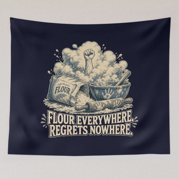 Item preview, Flour Everywhere Regrets Nowhere Shirt, Funny Baker T-Shirt, Messy Baking Humor Tee, Baker Gift Shirt, Vintage Flour Graphic designed and sold by TshirtsLabs.