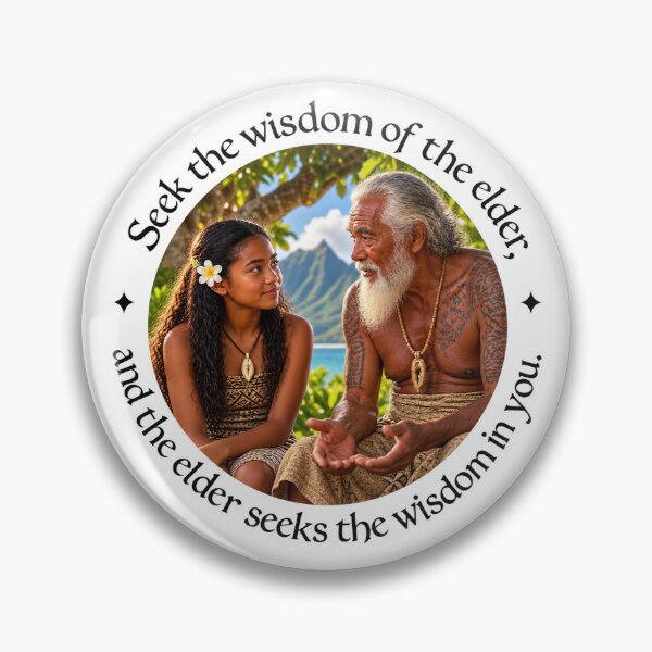 Item preview, Polynesian Heritage Proverb - Seek the wisdom of the elder | Pacific Art designed and sold by ShakaLife.org.