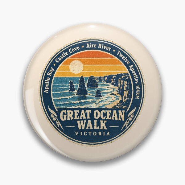 Item preview, Great Ocean Walk Victoria Twelve Apostles Sunset Badge designed and sold by Yellowriversss.