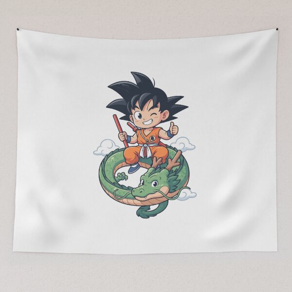 Item preview, Cute Chibi Anime Martial Arts Boy Riding Green Dragon  designed and sold by Rupesh-Art26.