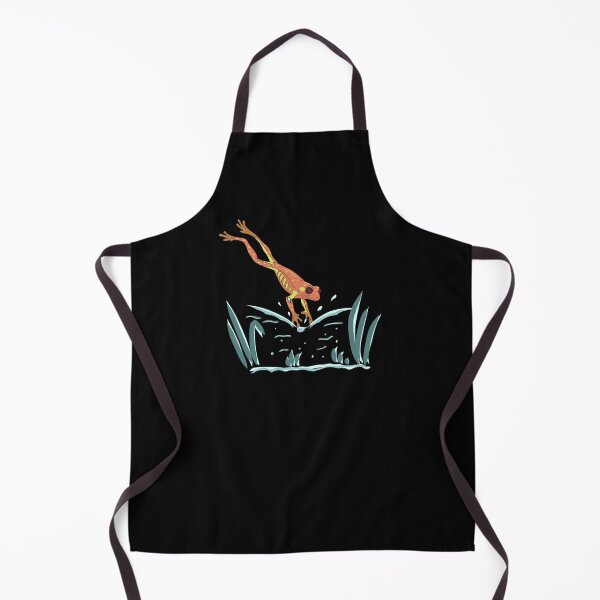 Item preview, Frog cottagecore naive art style jumping into water illustration designed and sold by LeshanArt.