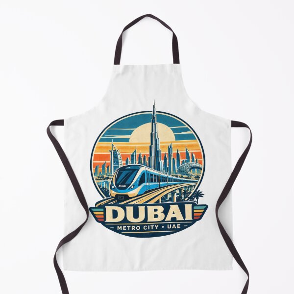 Item preview, Dubai Metro Retro Futurist Travel Graphic – Burj Khalifa UAE designed and sold by Globalcitytees.