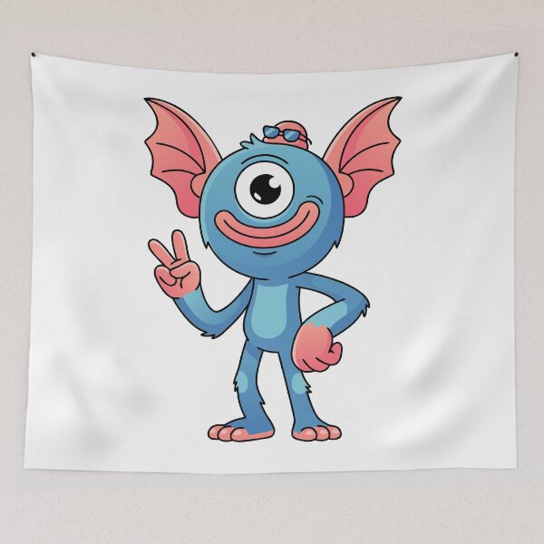 Item preview, Cute Blue Cyclops Monster Funny One Eyed Alien Beast  designed and sold by Rupesh-Art26.