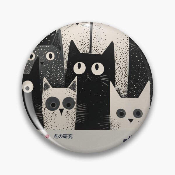 Item preview, Black and White Dotted Cats Poster, Japanese Forms in Dots Art Print, Minimalist Cat Wall Decor designed and sold by MagicatcoArt.