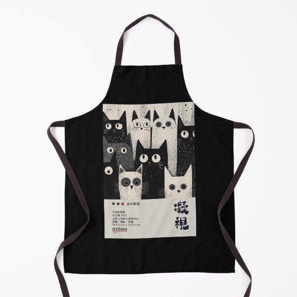 Item preview, Black and White Dotted Cats Poster, Japanese Forms in Dots Art Print, Minimalist Cat Wall Decor designed and sold by MagicatcoArt.