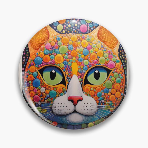 Item preview, Inspired by Yayoi Kusama Colorful Cat Poster, Tokyo 1985 Art Print, Polka Dot Cat Face Wall Decor designed and sold by MagicatcoArt.