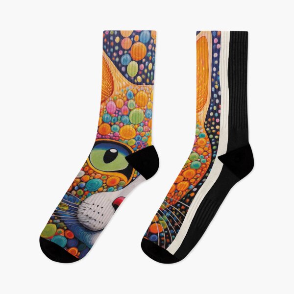 Item preview, Inspired by Yayoi Kusama Colorful Cat Poster, Tokyo 1985 Art Print, Polka Dot Cat Face Wall Decor designed and sold by MagicatcoArt.
