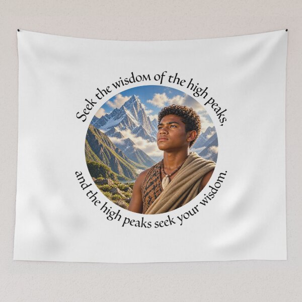 Item preview, Marquesas Wisdom Proverb - Seek the wisdom of the high peaks | Pacific Art designed and sold by ShakaLife.org.