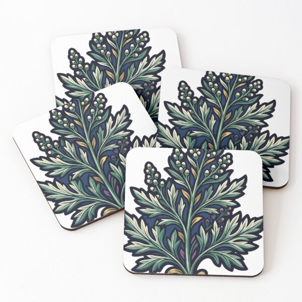 Item preview, Gothic Mugwort Sprig - Herbal Apothecary Emblem designed and sold by IllumeInk.