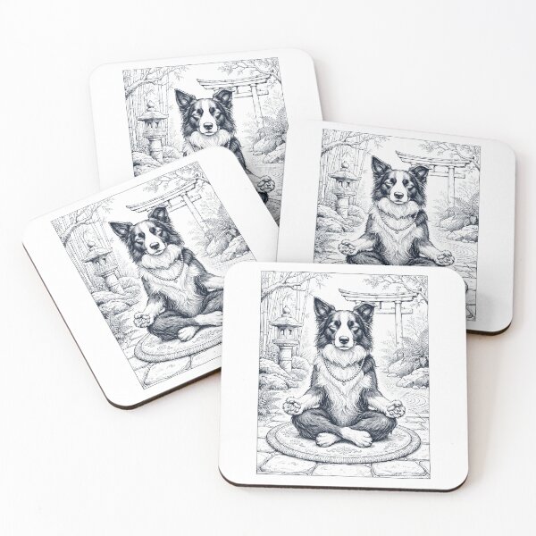 Item preview, Vintage Border Collie Yoga Poses Funny Meditation Dog Mom Lover designed and sold by dian-rody-crest.
