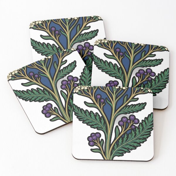 Item preview, Gothic Yarrow Stem - Herbal Apothecary Emblem designed and sold by IllumeInk.