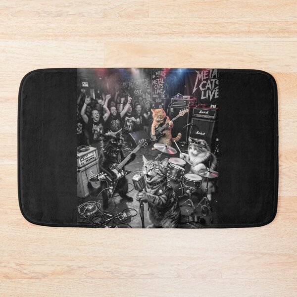 Item preview, Band of cats playing heavy metal  designed and sold by WiseBow.