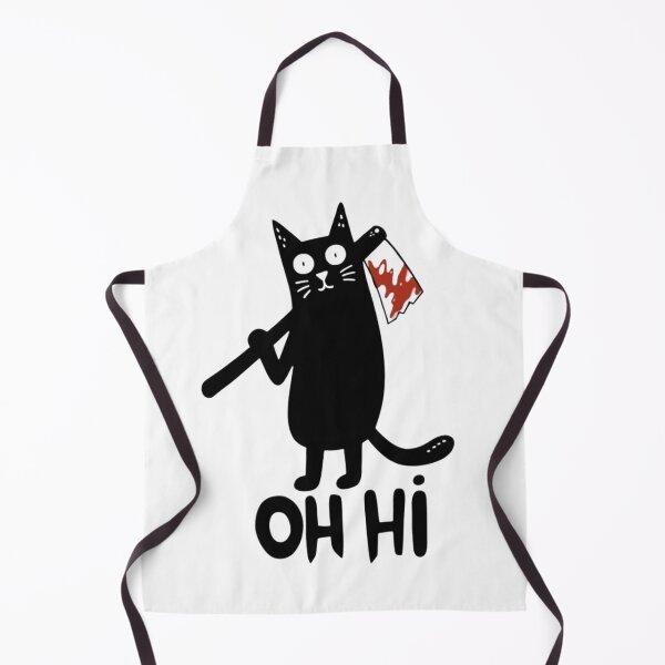 Item preview, Creepy Cute Bloody Meat Cleaver Black Cat Oh Hi designed and sold by Ikochane.