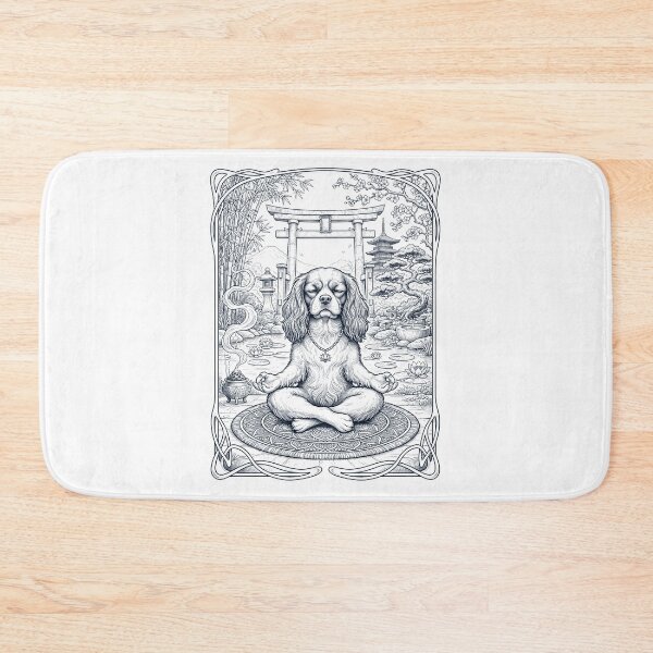 Item preview, Vintage Cavalier King Charles Spaniel Yoga Poses Funny Meditation Dog Mom Lover designed and sold by dian-rody-crest.