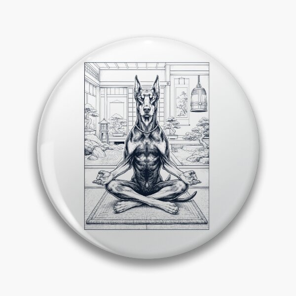 Item preview, Vintage Doberman Pinscher Yoga Poses Funny Meditation Dog Mom Lover designed and sold by dian-rody-crest.