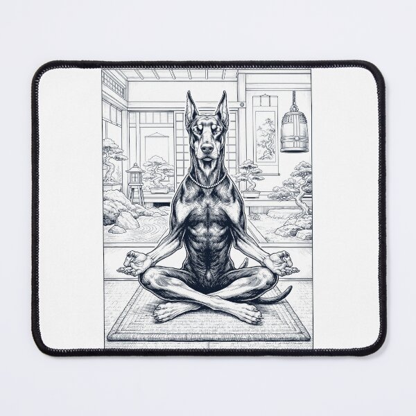 Artikelvorschau, Vintage Dobermann Pinscher Yoga Posen Lustige Meditation Hunde Mama Liebhaber entworfen und verkauft von dian-rody-crest.