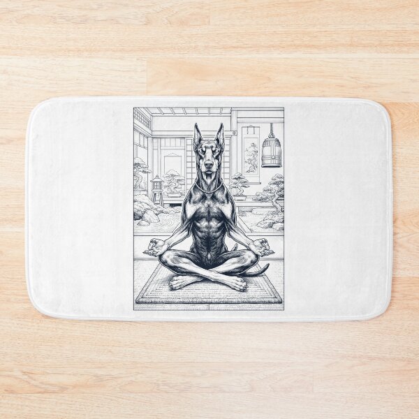 Artikelvorschau, Vintage Dobermann Pinscher Yoga Posen Lustige Meditation Hunde Mama Liebhaber entworfen und verkauft von dian-rody-crest.