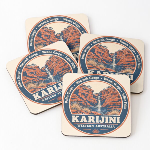Item preview, Karijini Western Australia Gorges Waterfall Vintage Badge designed and sold by Yellowriversss.