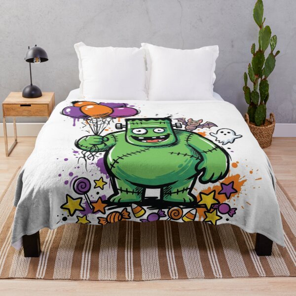 Item preview, Cute Green Monster Balloons Ghost Halloween Art designed and sold by Merch by Das Design Studio.
