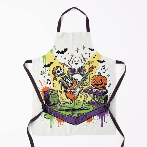 Item preview, Skeleton Rock Band Ghost Drummer Halloween Art designed and sold by Merch by Das Design Studio.