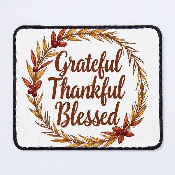 Item preview, Grateful Thankful Blessed Thanksgiving Family Matching Fall Wreath designed and sold by MilaPrintify.