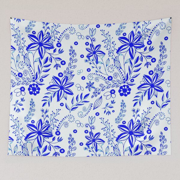 Item preview, Blue Flower Doodles designed and sold by ViaARTfactory.
