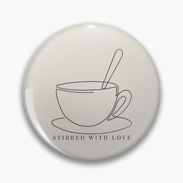 Item preview, Minimalist Coffee Cup with Spoon One Line Art -Stirred With Love Coffee Gift designed and sold by Coffeefree593.