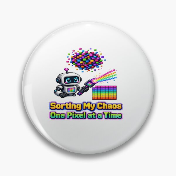 Item preview, Sorting My Chaos One Pixel At A Time Cute Robot Pixel Art T-Shirt designed and sold by Sushikidsntoddlers.