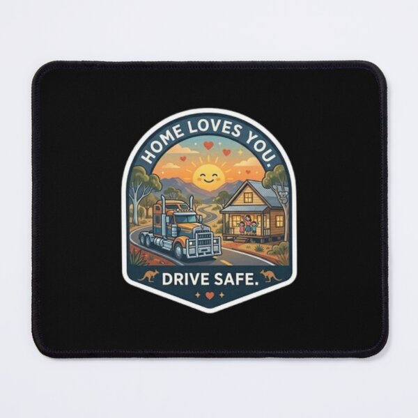 Item preview, Home Loves You Drive Safe Australian Road Train Trucker Emblem designed and sold by PoleksGraphics.