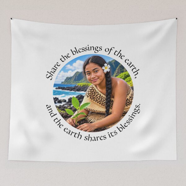 Item preview, Samoa Nature Proverb - Share the blessings of the earth | Pacific Art designed and sold by ShakaLife.org.