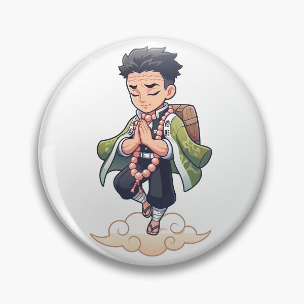 Item preview, Demon Slayer Gyomei Stone Hashira Chibi Anime Warrior Art designed and sold by Rupesh-Art26.