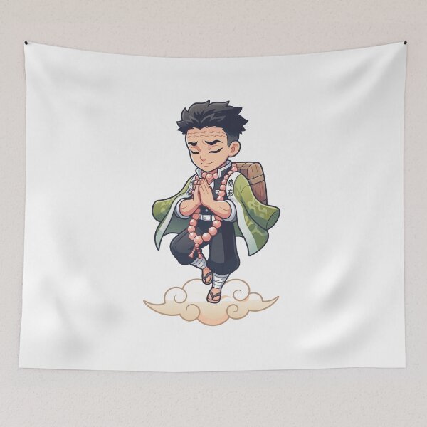 Item preview, Demon Slayer Gyomei Stone Hashira Chibi Anime Warrior Art designed and sold by Rupesh-Art26.